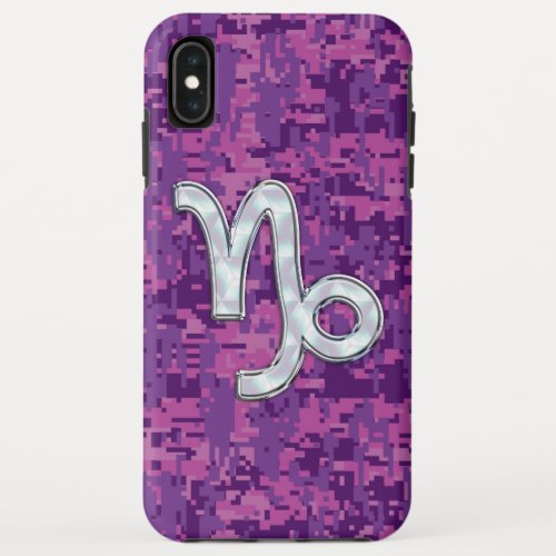 Capricorn Zodiac Sign Pink Digital Camouflage iPhone XS Max Case