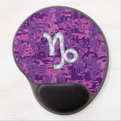 Capricorn Zodiac Sign Pink Digital Camouflage Gel Mouse Pad