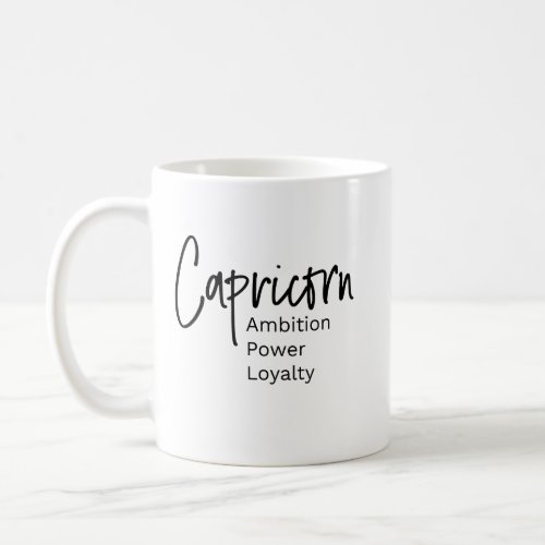 Capricorn zodiac sign positive traits coffee mug