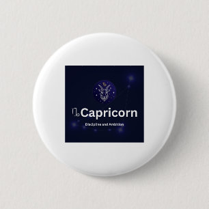 Capricorn Zodiac Sign Sticker Button