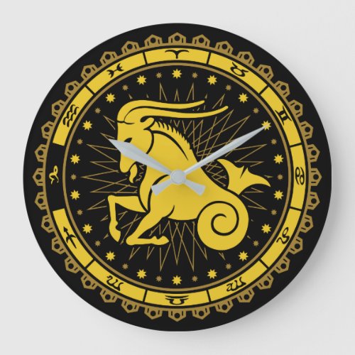 Capricorn _ Zodiac Sign _ Symbol _ Horoscope Large Clock