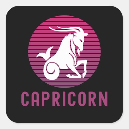 Capricorn Zodiac Sign Symbol Square Sticker