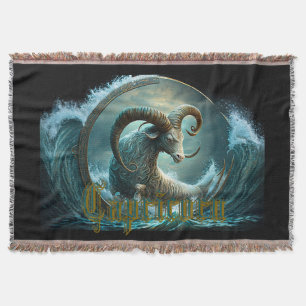 Capricorn Zodiac Sign Throw Blanket