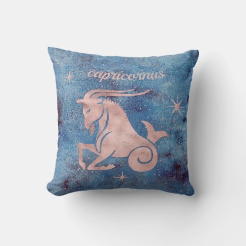 Capricorn Zodiac Sign Throw Pillow