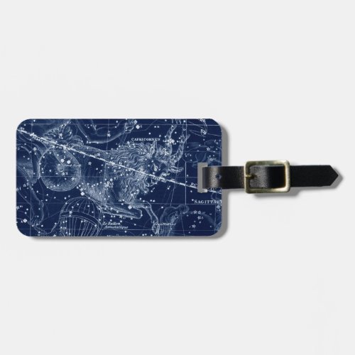 Capricorn Zodiac Sign Vintage Illustration Luggage Tag