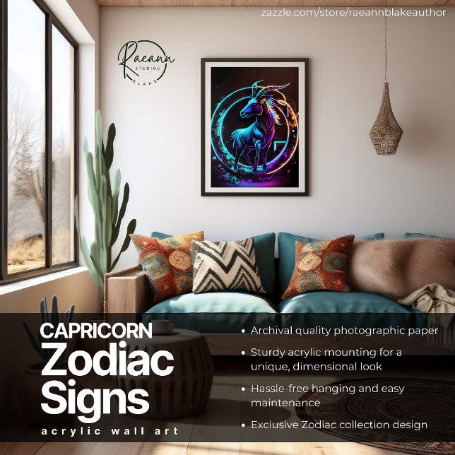 Capricorn Zodiac Signs Celestial Acrylic Wall Art (Creator Uploaded)