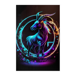 Capricorn Zodiac Signs Celestial Acrylic Wall Art