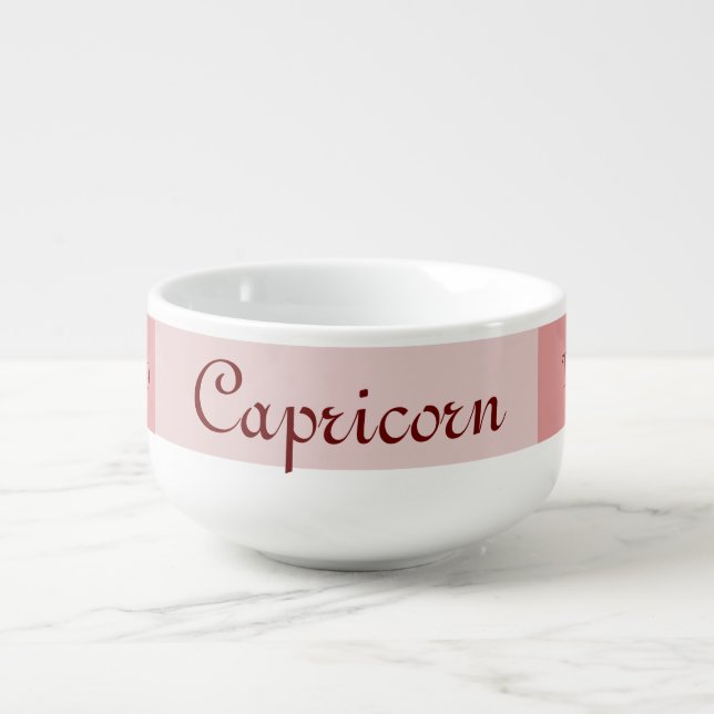 Capricorn Zodiac Soup Mug (Front)
