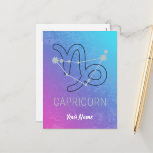Capricorn Zodiac Star Sign Horoscope Constellation Holiday Postcard
