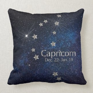 Capricorn - Zodiac Star Sign Throw Pillow