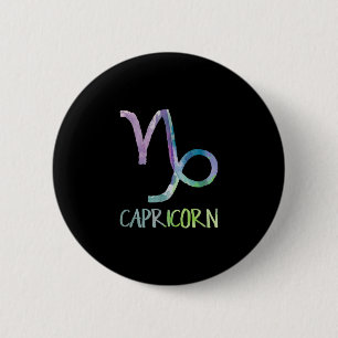 Capricorn Zodiac Symbol Astrology Sea Goat Gift Button