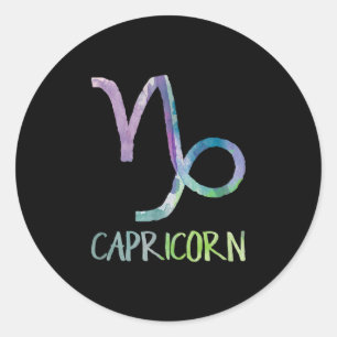 Capricorn Zodiac Symbol Astrology Sea Goat Gift Classic Round Sticker