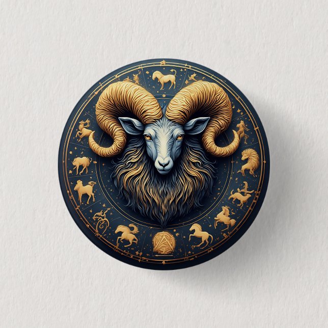 Capricorn Zodiac Symbol Button (Front)