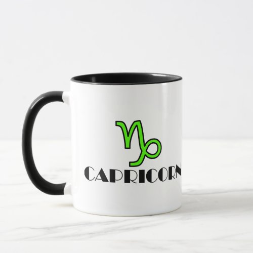 Capricorn Zodiac Symbol Designer Mug In Green