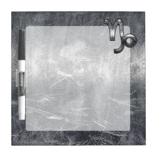 Capricorn Zodiac Symbol Distressed Steel Decor Dry Erase Board