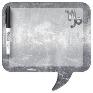 Capricorn Zodiac Symbol Distressed Steel Decor Dry Erase Board