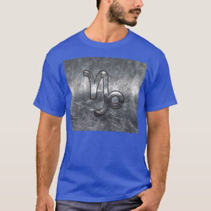 Capricorn Zodiac Symbol Distressed Steel Decor T-Shirt