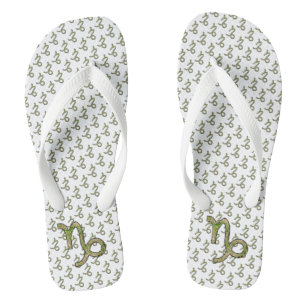 Capricorn Zodiac Symbol Element by K Yoncich Flip Flops