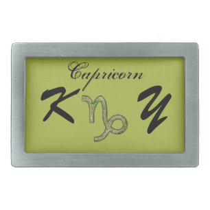 Capricorn Zodiac Symbol Element by K Yoncich Rectangular Belt Buckle
