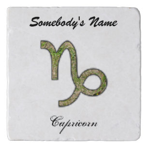 Capricorn Zodiac Symbol Element by K Yoncich Trivet