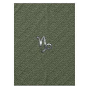 Capricorn Zodiac Symbol Green Digital Camouflage Tablecloth