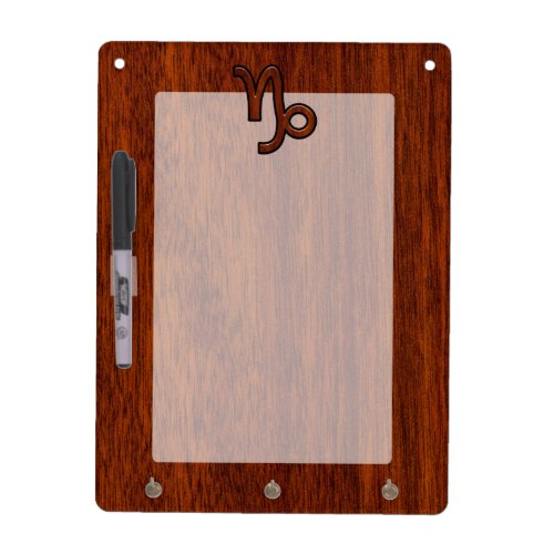 Capricorn Zodiac Symbol in Mahogany Brown Dry_Erase Board