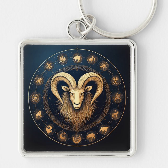 Capricorn Zodiac Symbol Keychain (Front)