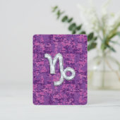 Capricorn Zodiac Symbol on Fuchsia Digital Camo (Standing Front)