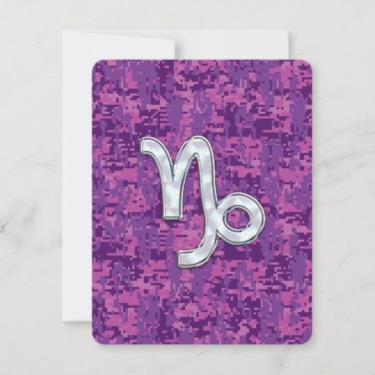 Capricorn Zodiac Symbol on Fuchsia Digital Camo (Front)