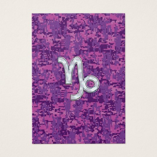 Capricorn Zodiac Symbol on Fuchsia Digital Camo (Front)
