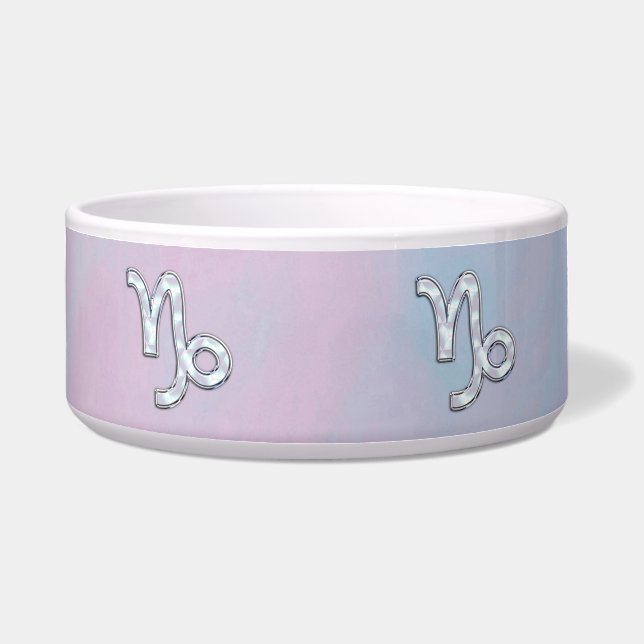Capricorn Zodiac Symbol on Mother of Pearl Decor Bowl (Front)