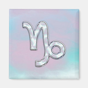 Capricorn Zodiac Symbol on Mother of Pearl Decor Magnet