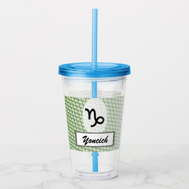 Capricorn Zodiac Symbol Standard by K Yoncich Acrylic Tumbler (Front)