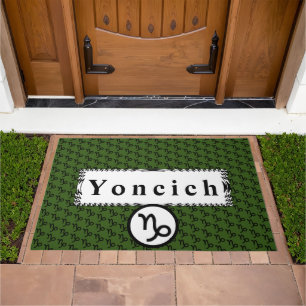 Capricorn Zodiac Symbol Standard by K Yoncich Doormat