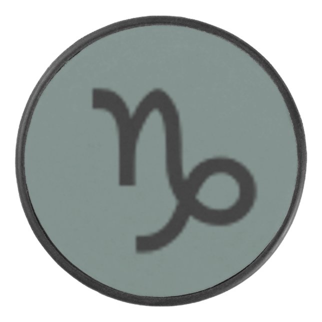 Capricorn Zodiac Symbol Standard by K Yoncich Hockey Puck (Front)