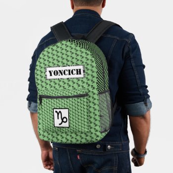 Capricorn Zodiac Symbol Standard By K Yoncich Printed Backpack by KennethYoncich at Zazzle
