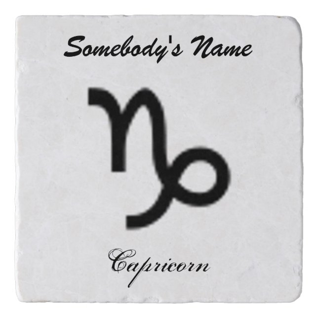 Capricorn Zodiac Symbol Standard by K Yoncich Trivet (Front)
