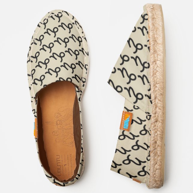 Capricorn Zodiac Symbol Stnd by Kenneth Yoncich Espadrilles (Side)