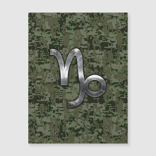 Capricorn Zodiac Symbol Woodland Camouflage (Front)