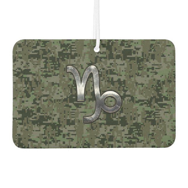 Capricorn Zodiac Symbol Woodland Camouflage Air Freshener (Front)