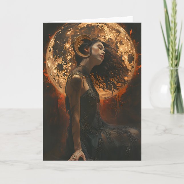 Capricorn Zodiac, Tarot, Astrology, Birthday Card (Front)