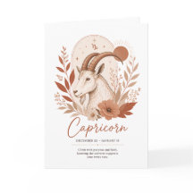 Capricorn Zodiac Terracotta Botanical Astrology