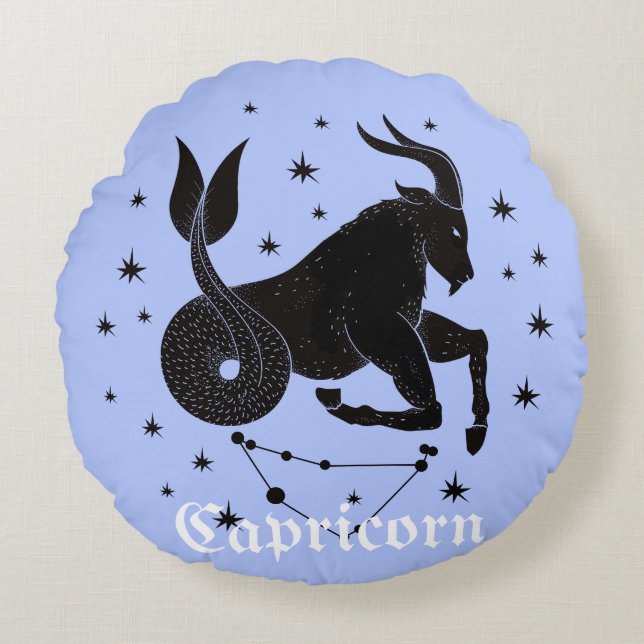 Capricorn Zodiac Throw Pillow (Front)