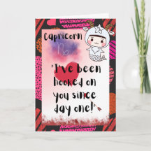 Capricorn Zodiac Valentines Personalized Card