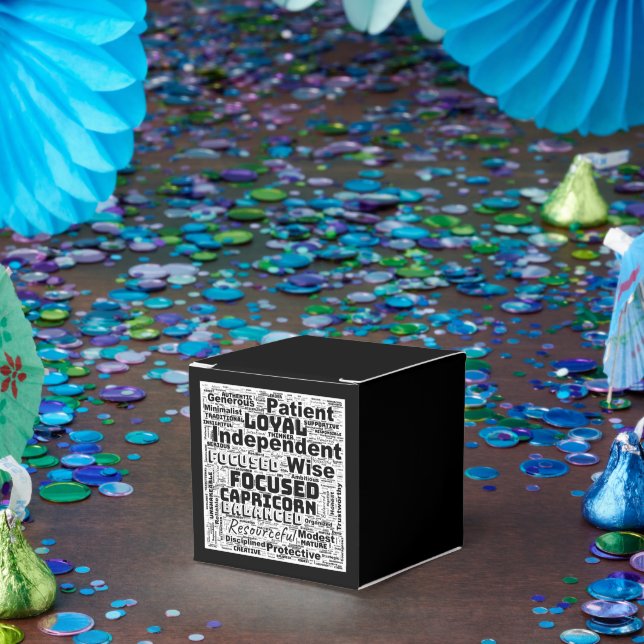 Capricorn Zodiac Word Cloud Inspiration Favor Boxes (Party)