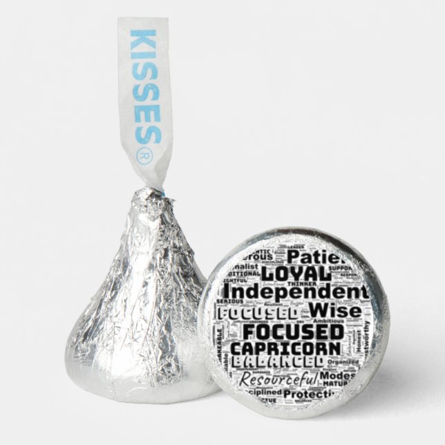 Capricorn Zodiac Word Cloud Inspiration Hershey®'s Kisses® (Front)