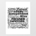 Capricorn Zodiac Word Cloud Inspiraton Wall Decal