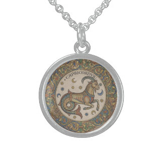 Capricornus Zenith: Medieval Alchemical Sea-Goat Sterling Silver Necklace