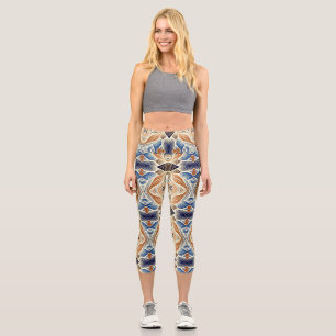 Capris, A multicolor trendy fabric pattern design Capri Leggings