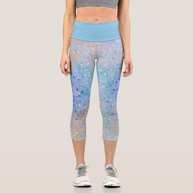 Capris Leggings with Colorful Splatter Dots (Front)